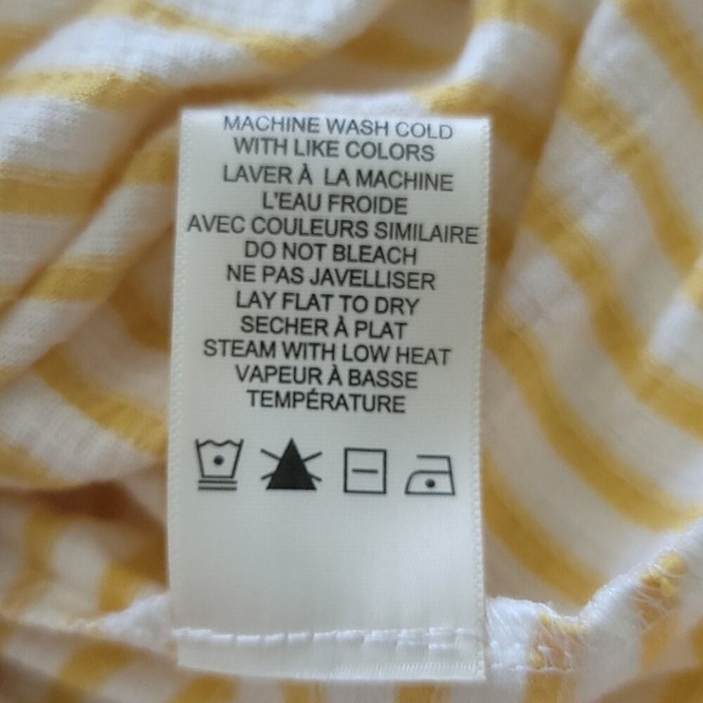 MAX STUDIO Tank Top Striped Sleeveless Loose Fit Flowy Size Small Yellow & White - Picture 6 of 6